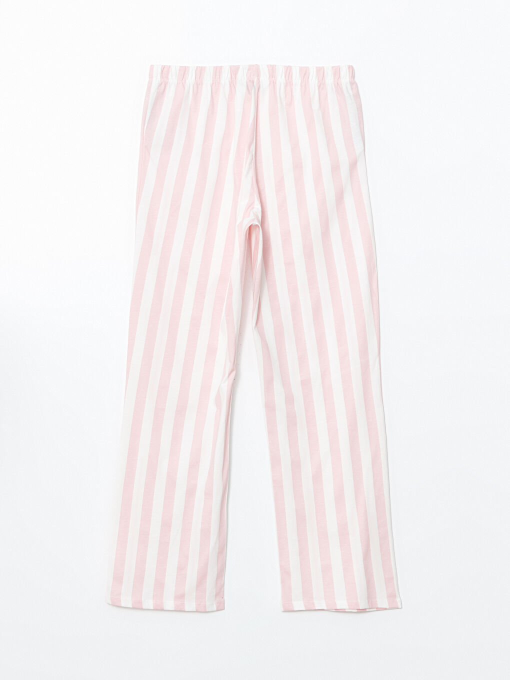 Ekru Beli Lastikli Çizgili Kadın Pijama Altı-1