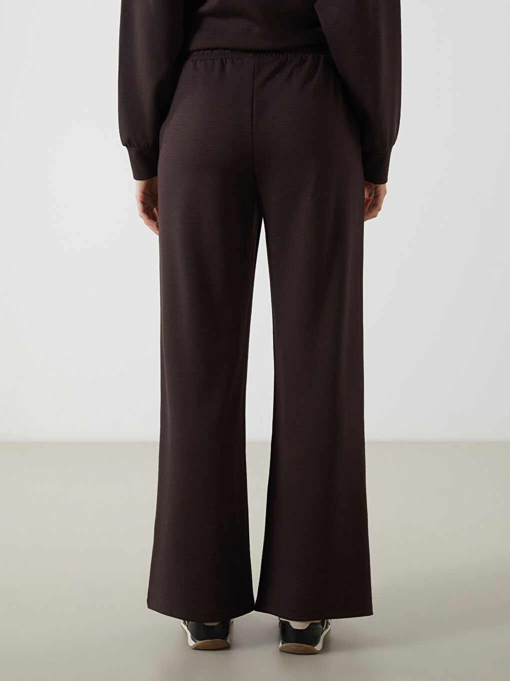 Kahverengi Beli Lastikli Kadın Eşofman Altı-3