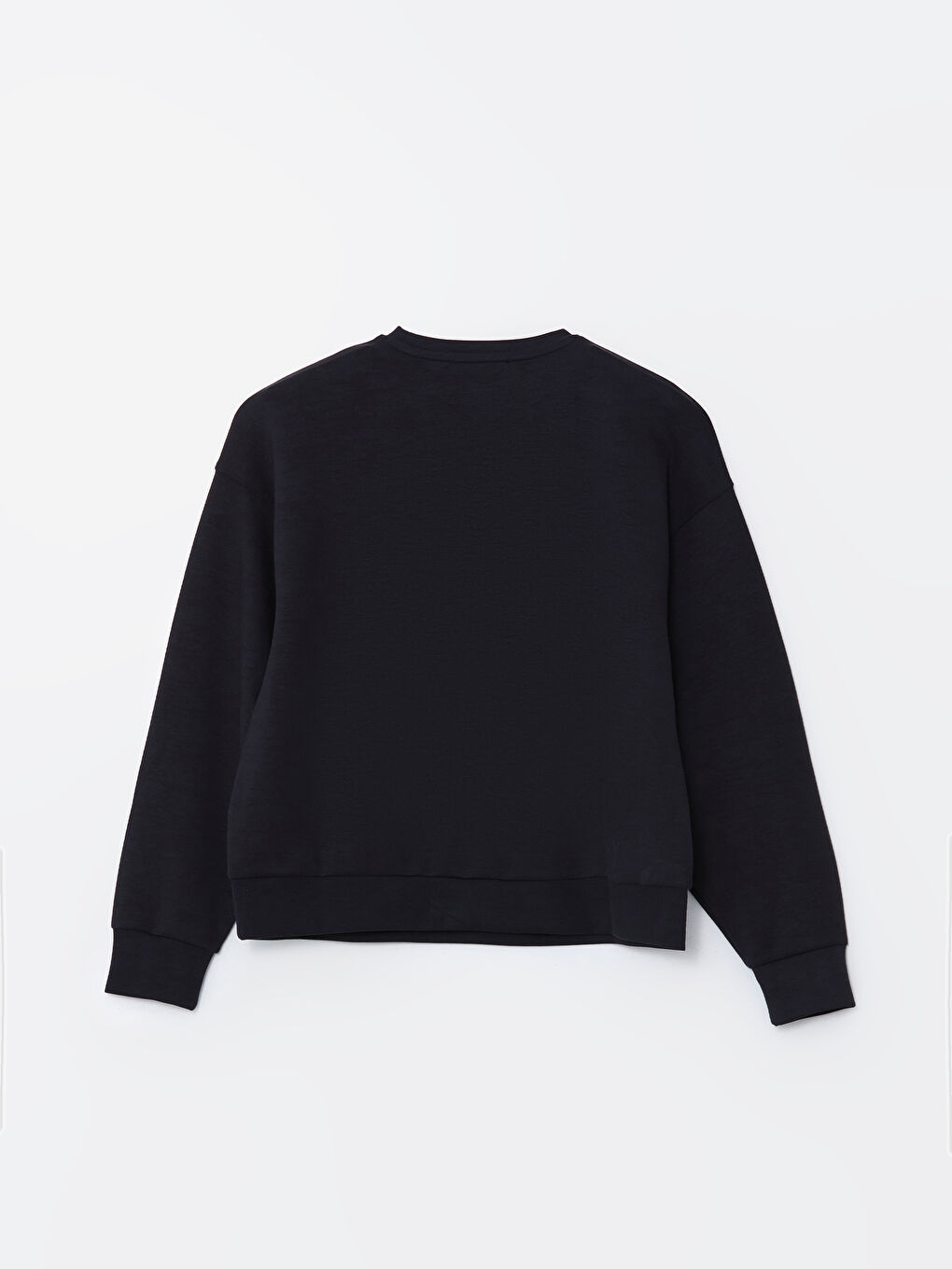 Lacivert Bisiklet Yaka Oversize Kadın Sweatshirt-5