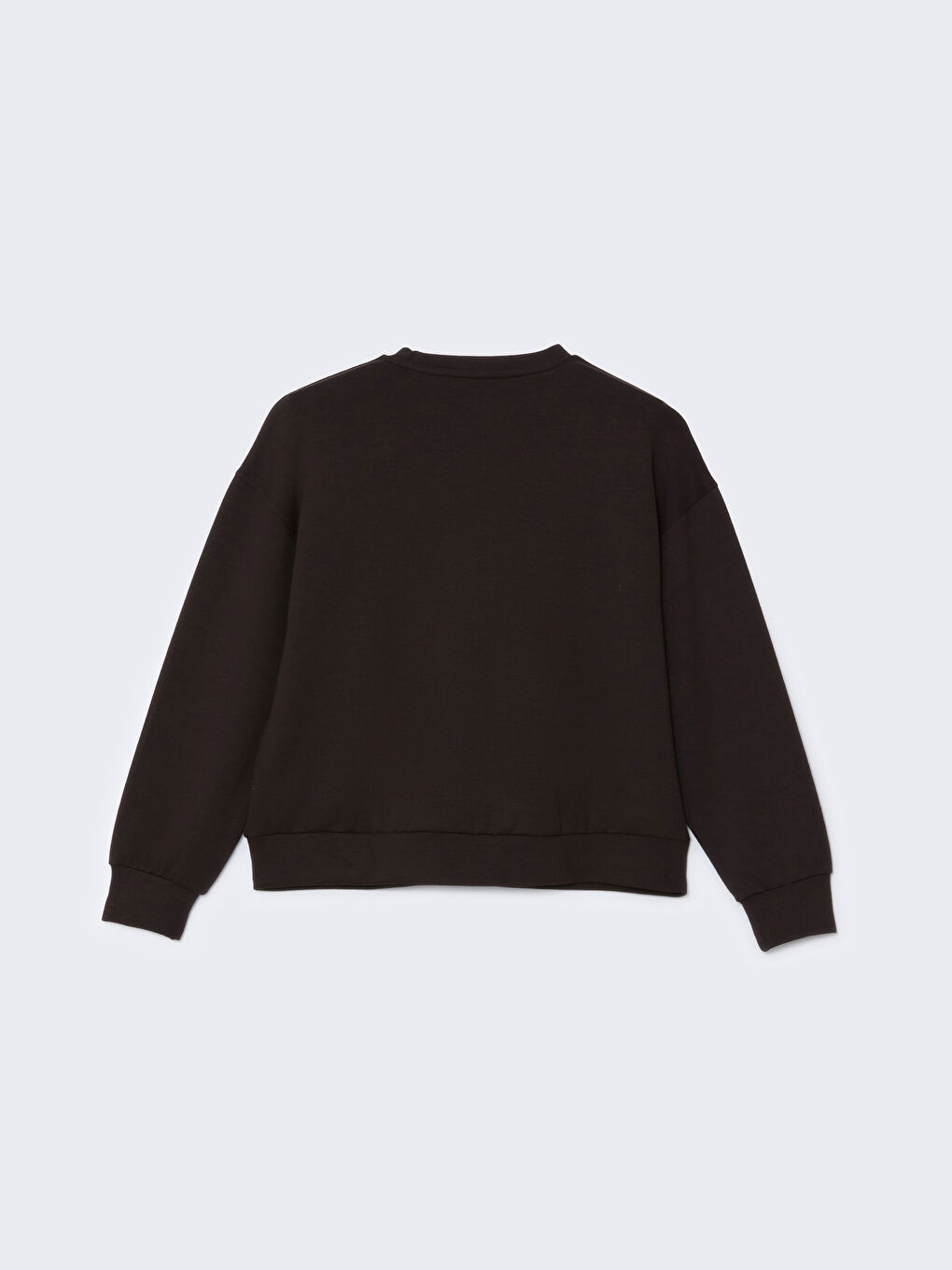 Kahverengi Bisiklet Yaka Oversize Kadın Sweatshirt-5