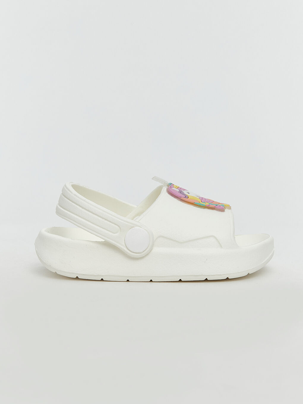 Beyaz Baskılı Kız Bebek Sandalet-1