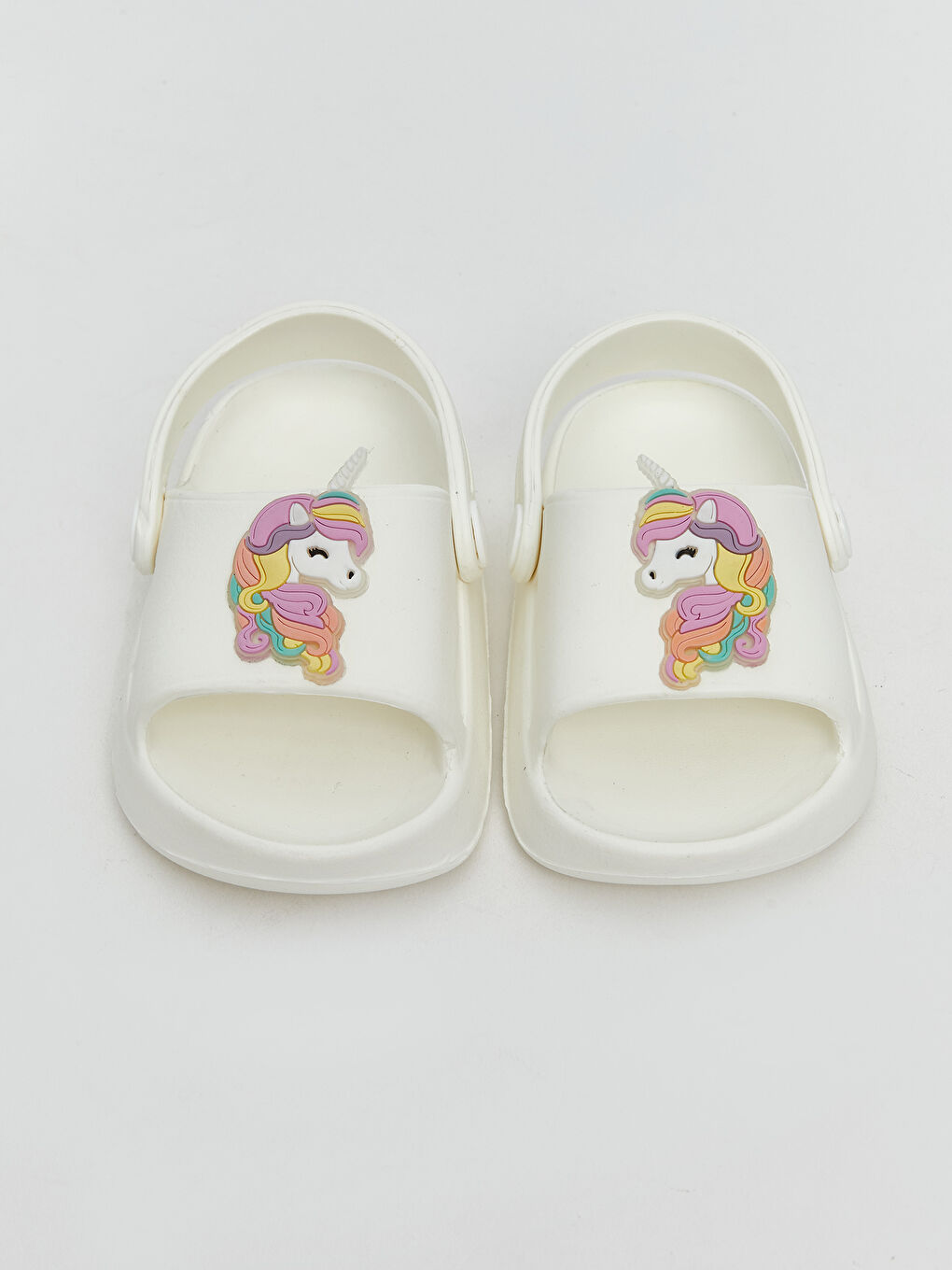 Beyaz Baskılı Kız Bebek Sandalet-2