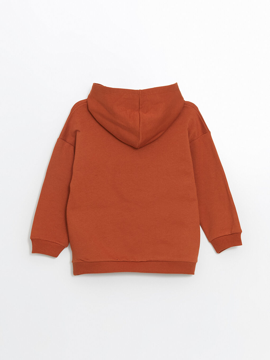Turuncu Kapüşonlu Erkek Çocuk Kalın Sweatshirt-2