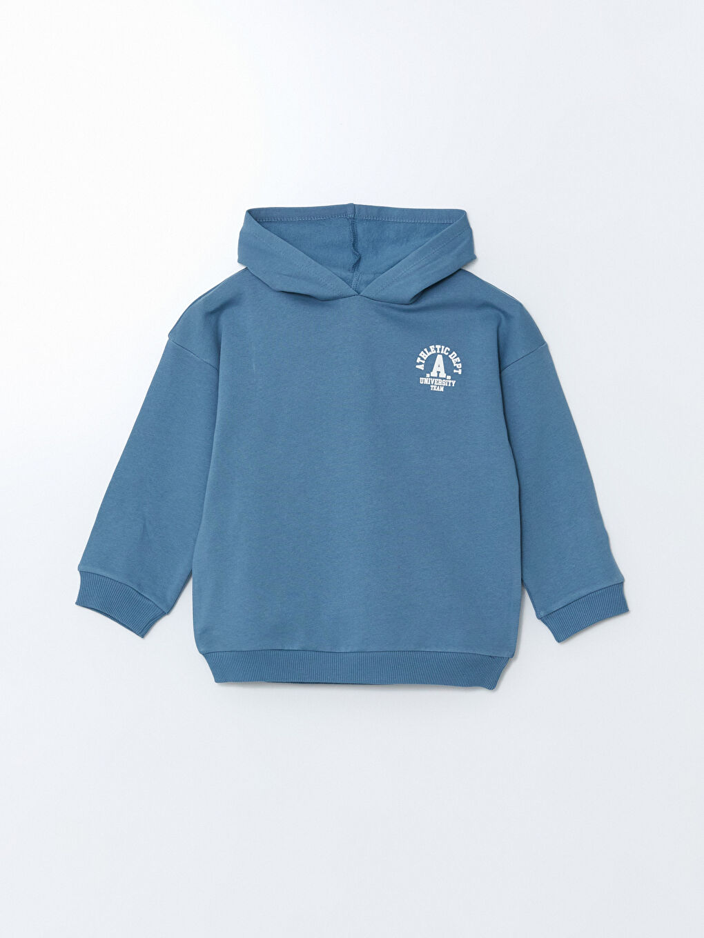 Petrol Kapüşonlu Erkek Çocuk Kalın Sweatshirt