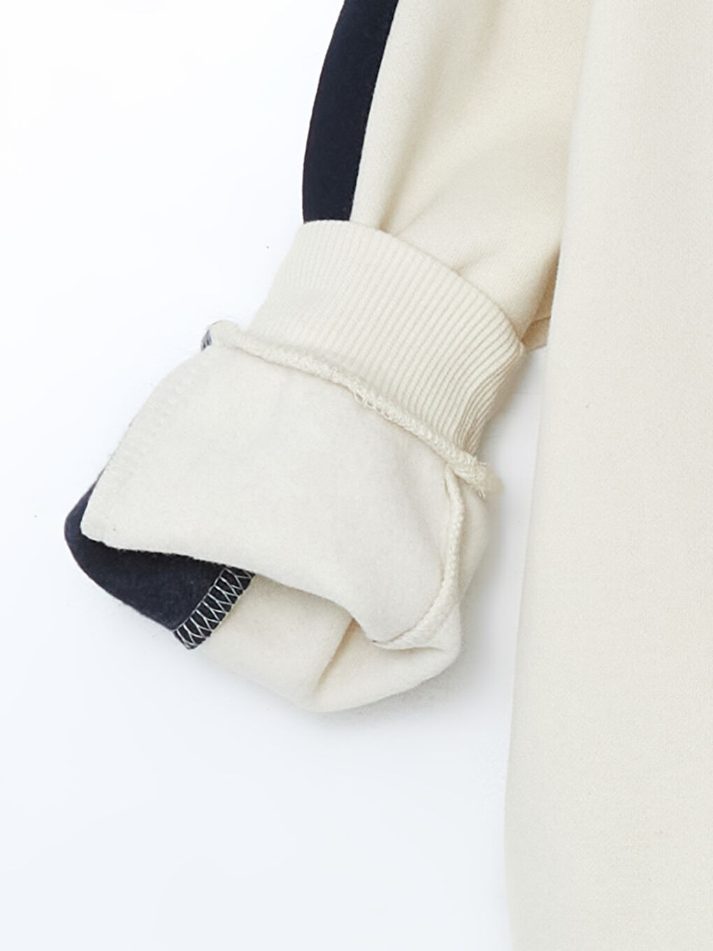 Bej Bisiklet Yaka Baskılı Erkek Çocuk Kalın Sweatshirt-2