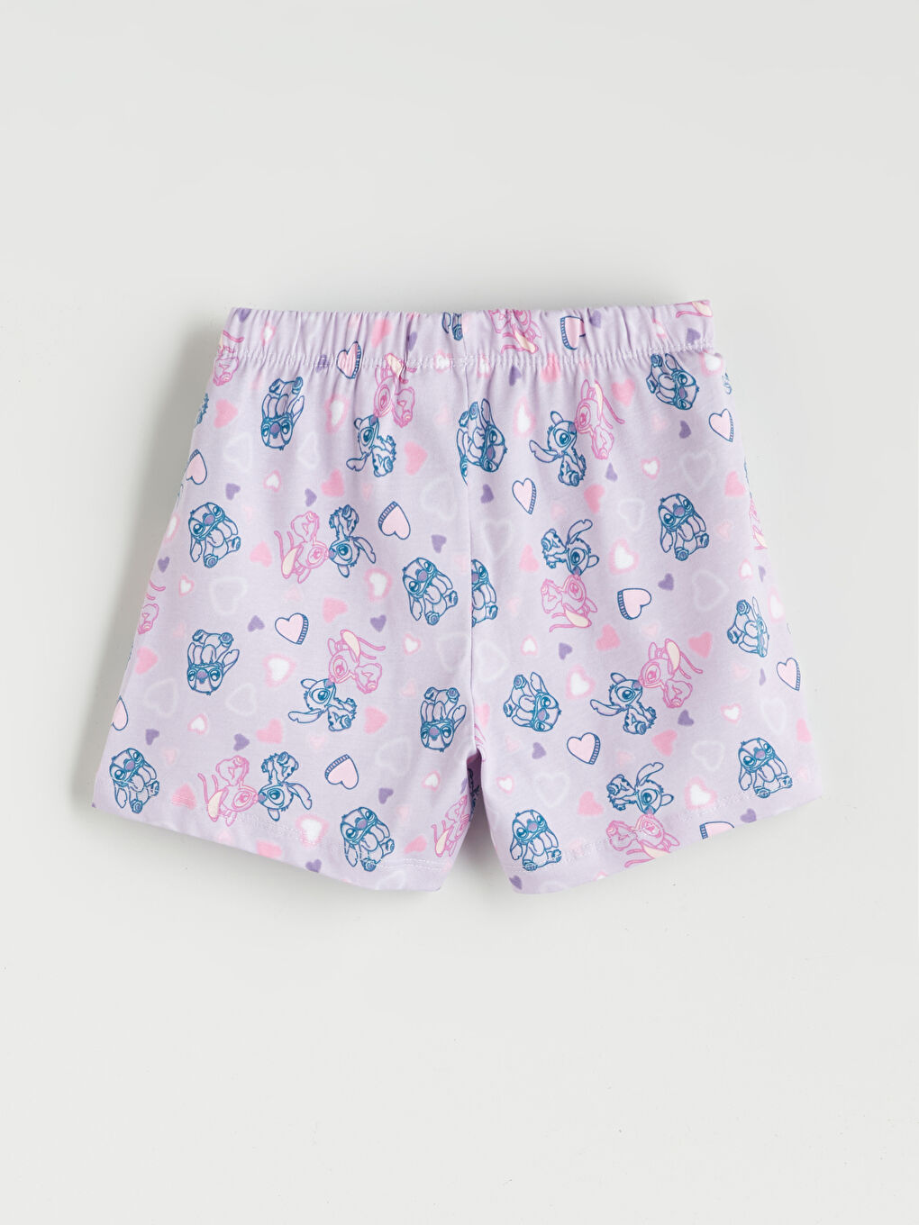 Pembe Stitch & Angel Baskılı Kız Çocuk Pijama Alt-2