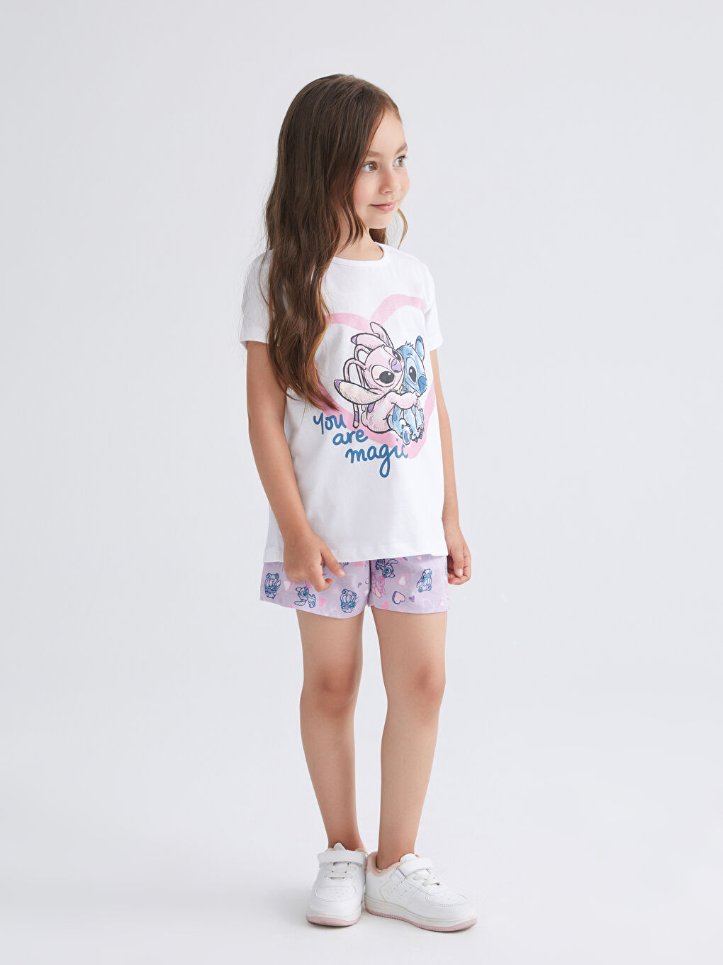 LCW Kids Baby Girl WHITE Shortie Pyjama Set -S5N661Z1-FFB
