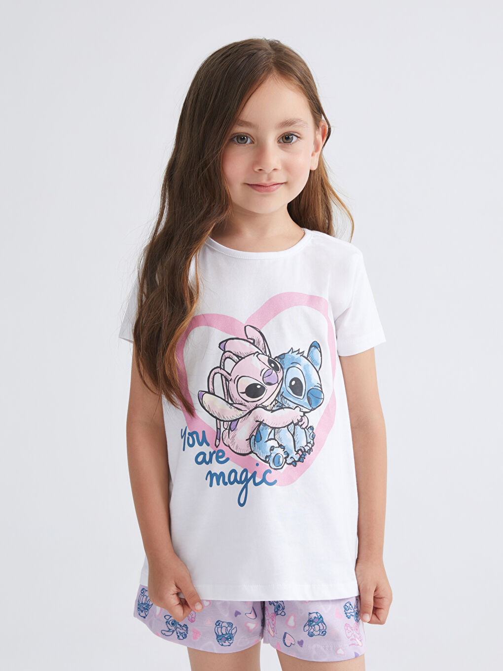 LCW Kids Baby Girl WHITE Shortie Pyjama Set -S5N661Z1-FFB