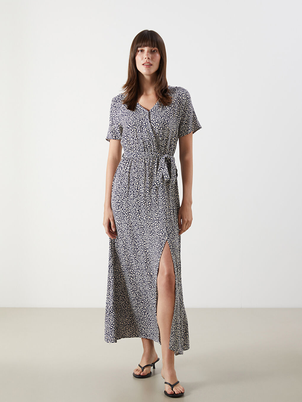 Double Breasted Floral Dress -S5N663Z8-LQJ