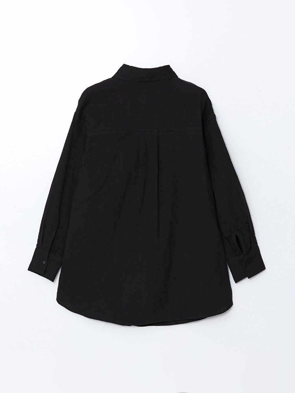 Siyah Dokulu Oversize Kadın Gömlek Tunik-5