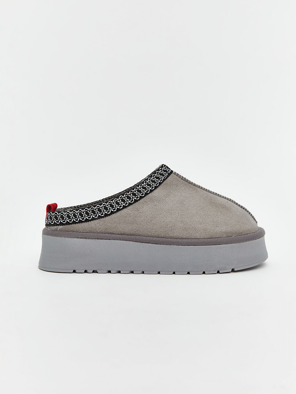 Gri İçi Tüylü Kadın Ev Terliği-1