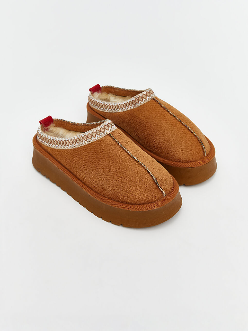 Kahverengi İçi Tüylü Kadın Ev Terliği