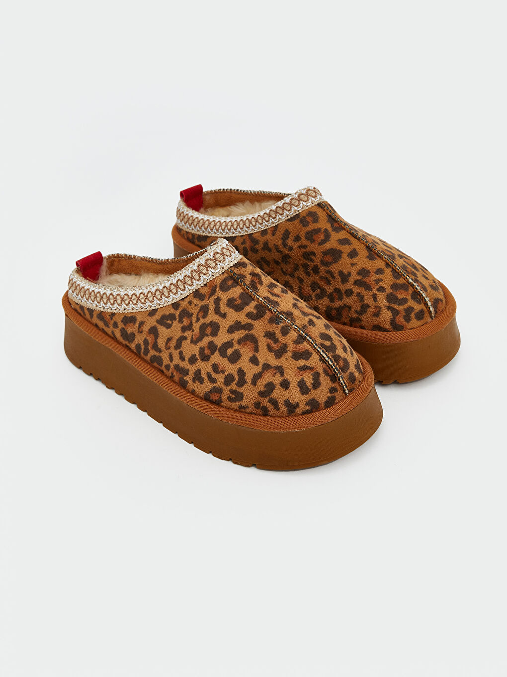 Karışık Leopar Desenli Kadın Terlik