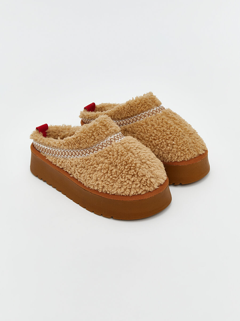 Kahverengi Kürklü Kadın Ev Terliği