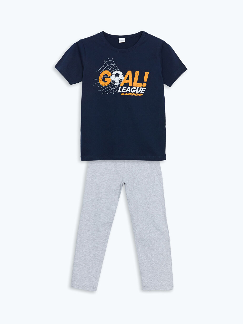 Lacivert Bisiklet Yaka Erkek Çocuk Pijama Takımı