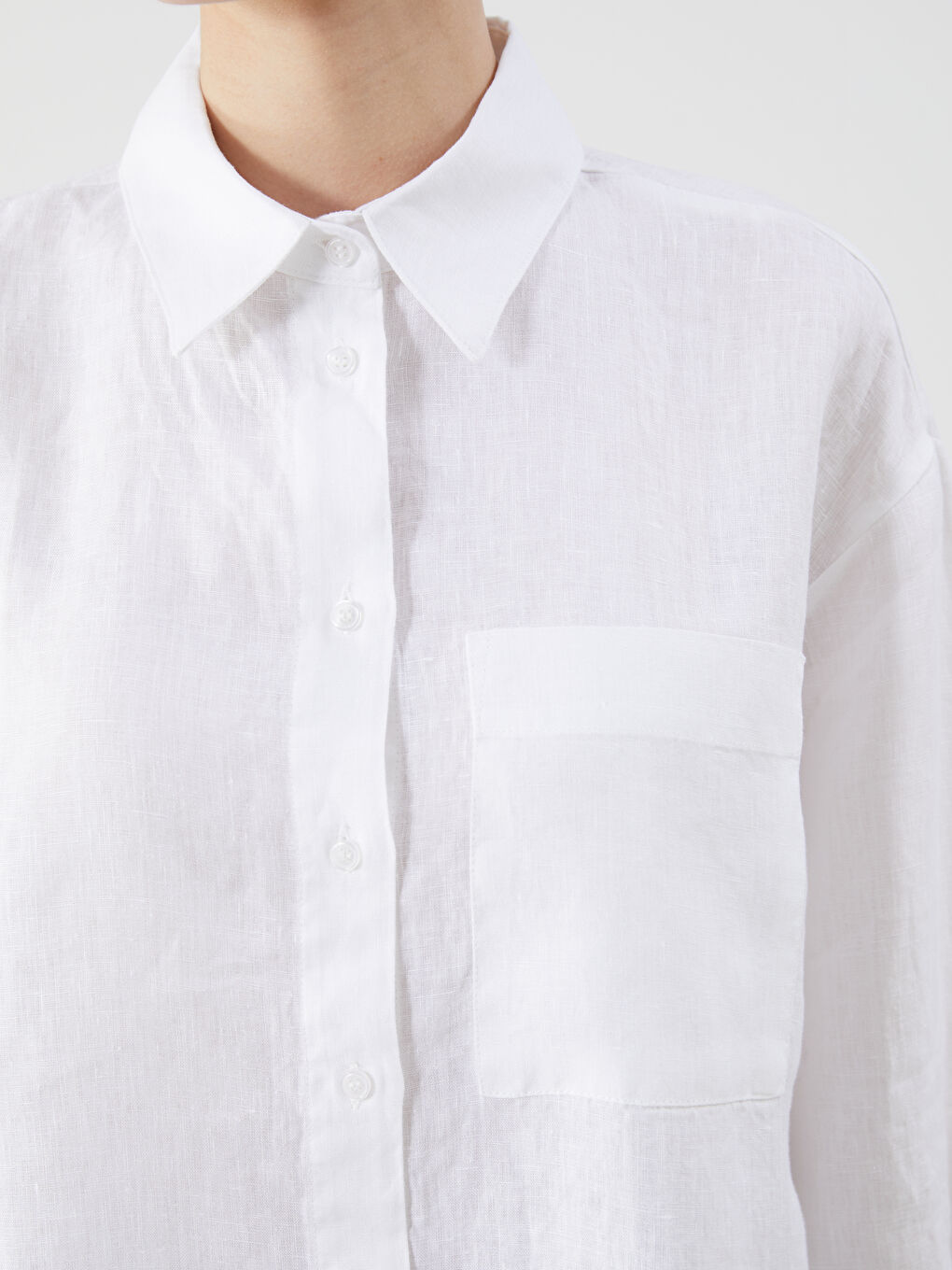 Plain Long Sleeve Oversize Linen Women's Shirt Tunic -S5N715Z8-FFB