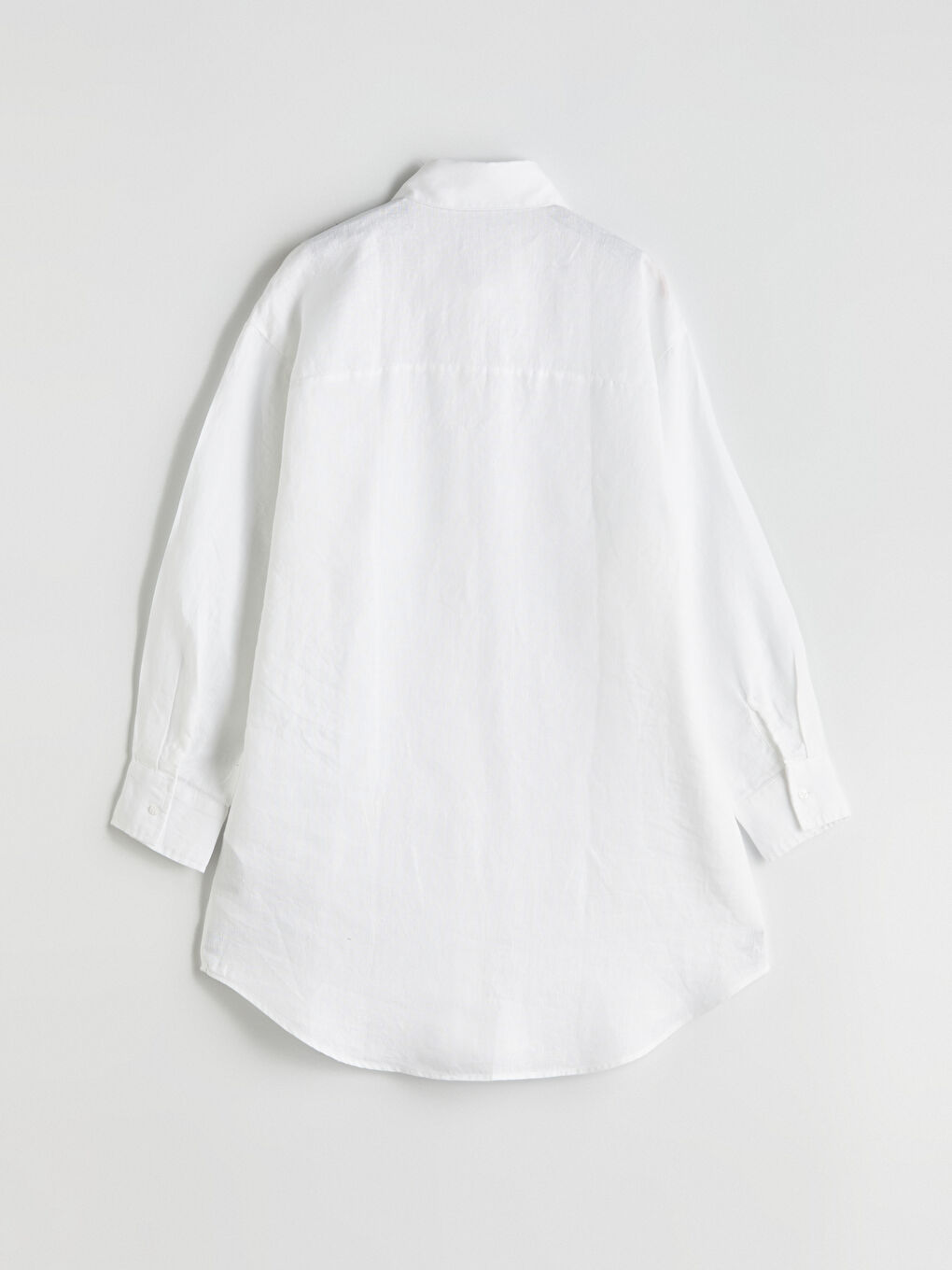 Plain Long Sleeve Oversize Linen Women's Shirt Tunic -S5N715Z8-FFB