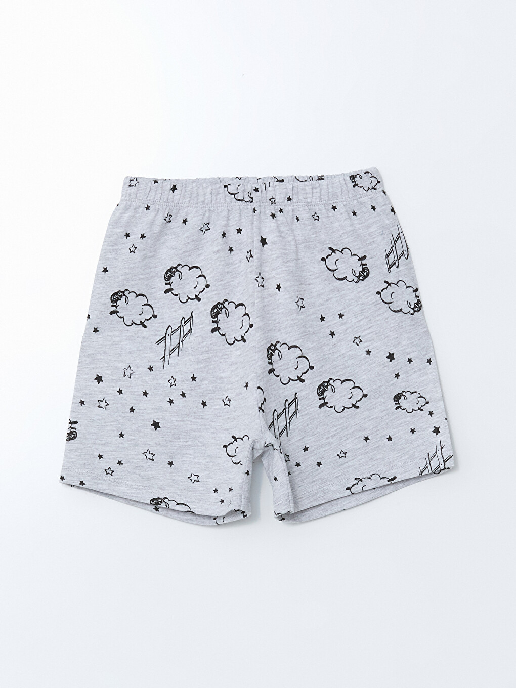 Gri Desenli Kız Çocuk Pijama Şort-1