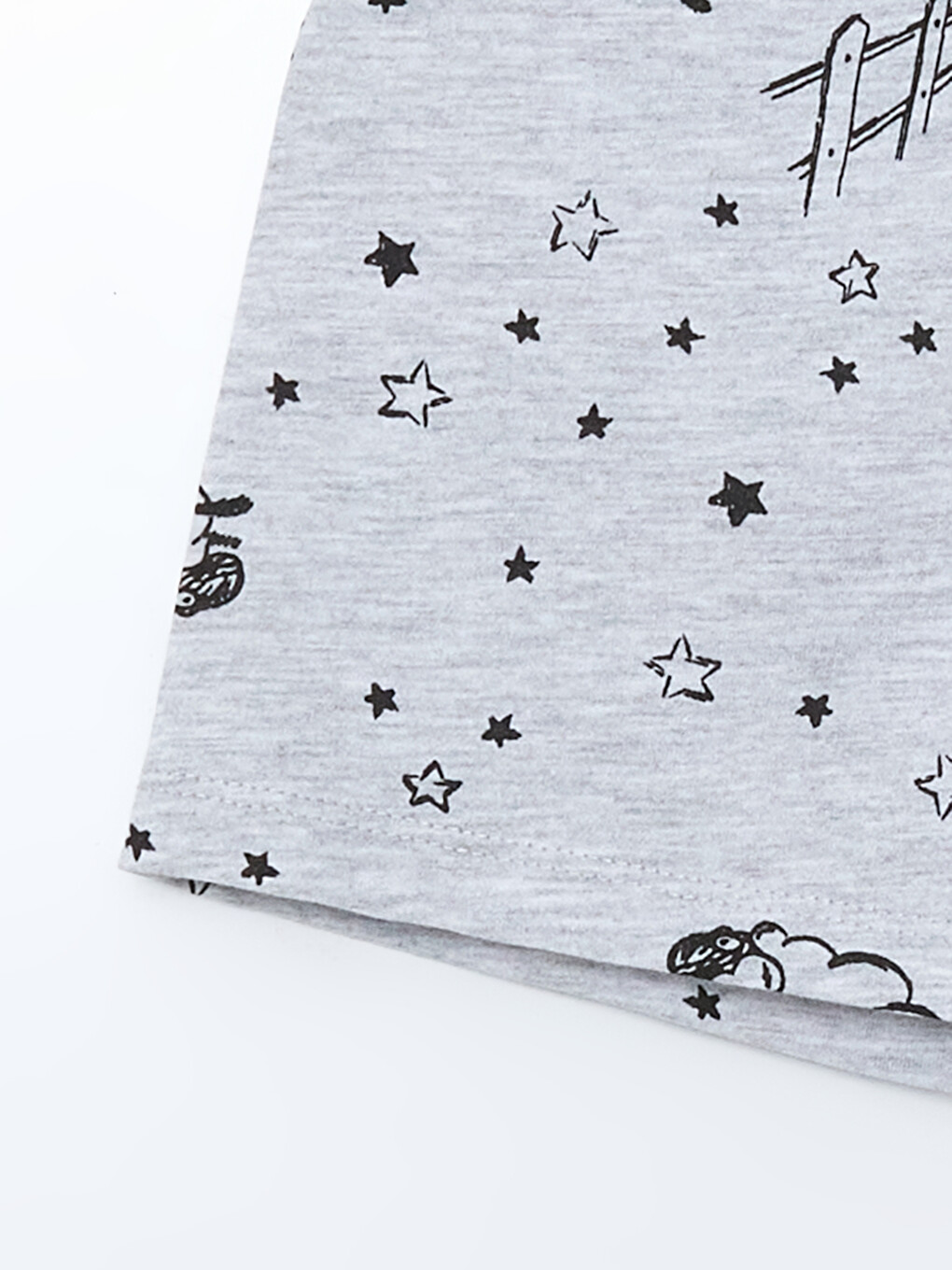 Gri Desenli Kız Çocuk Pijama Şort-2