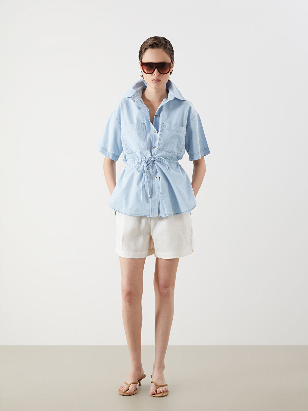 Woman ECRU Shorts -S5N749Z8-R9J