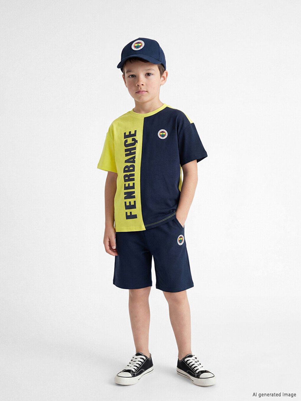 Fenerbahçe Printed Boys' T-Shirt and Shorts 2 Pack