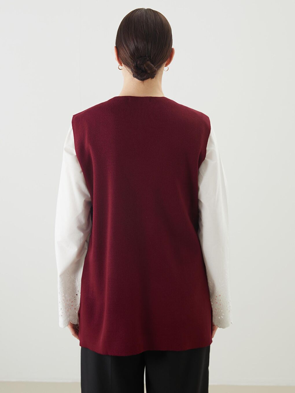 V Neck Regular Women's Tricot Vest -S5N764Z8-CZT