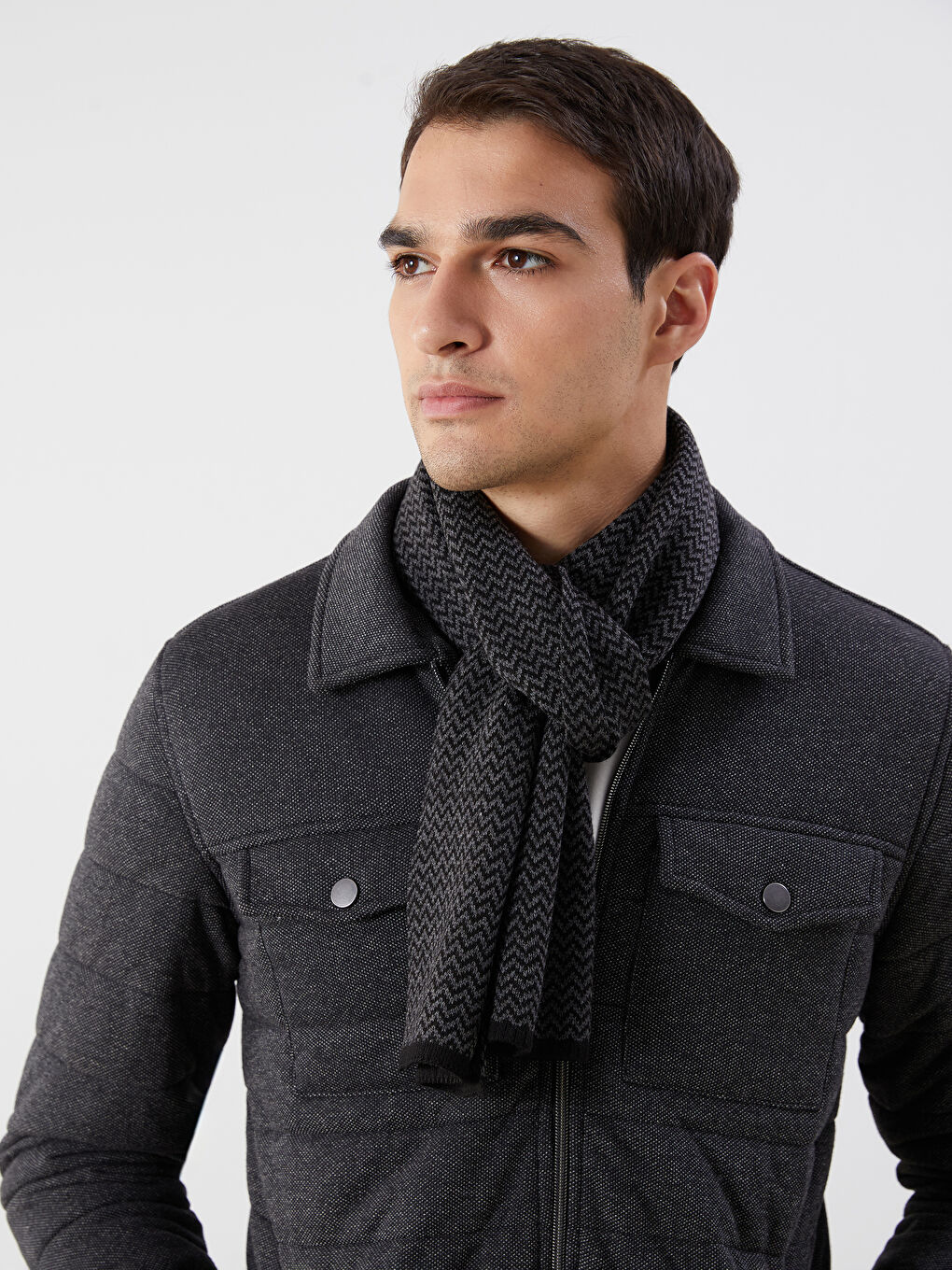 Patterned Men's Scarf -S5N765Z8-SEH