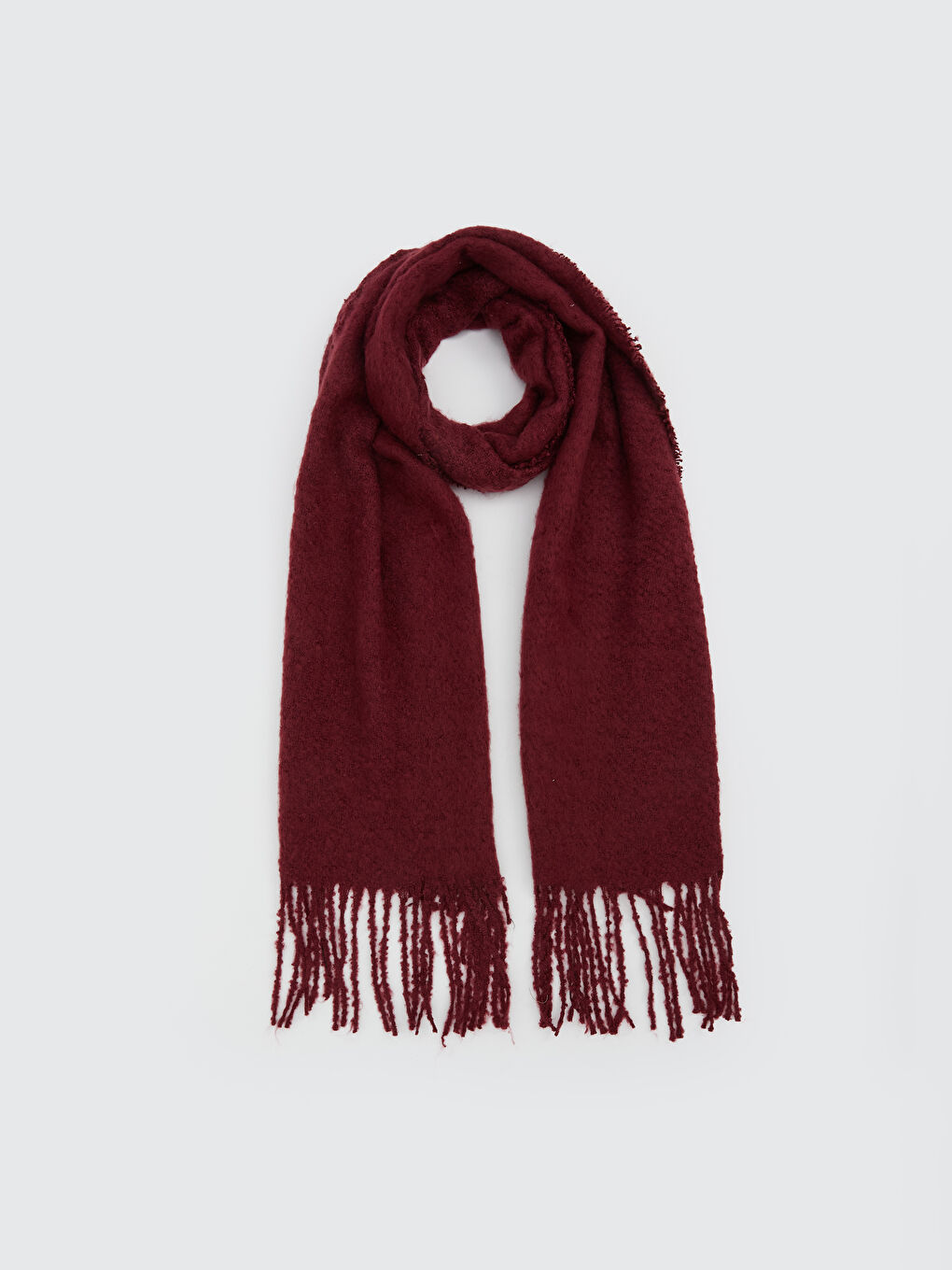 LCW ACCESSORIES Bordo Püsküllü Erkek Triko Atkı