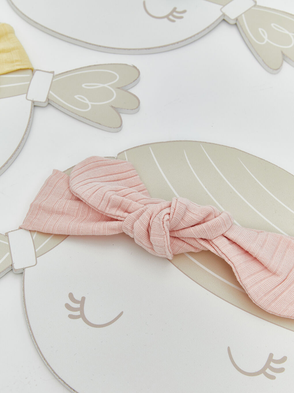 Pembe Fiyonk Detaylı Kız Bebek Saç Bandı 3'lü-1