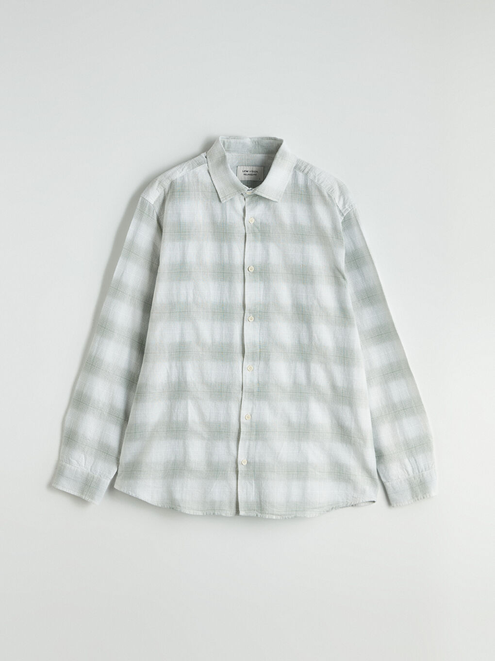 Regular Fit Long Sleeve Plaid Poplin Men's Shirt -S5N832Z8-LME