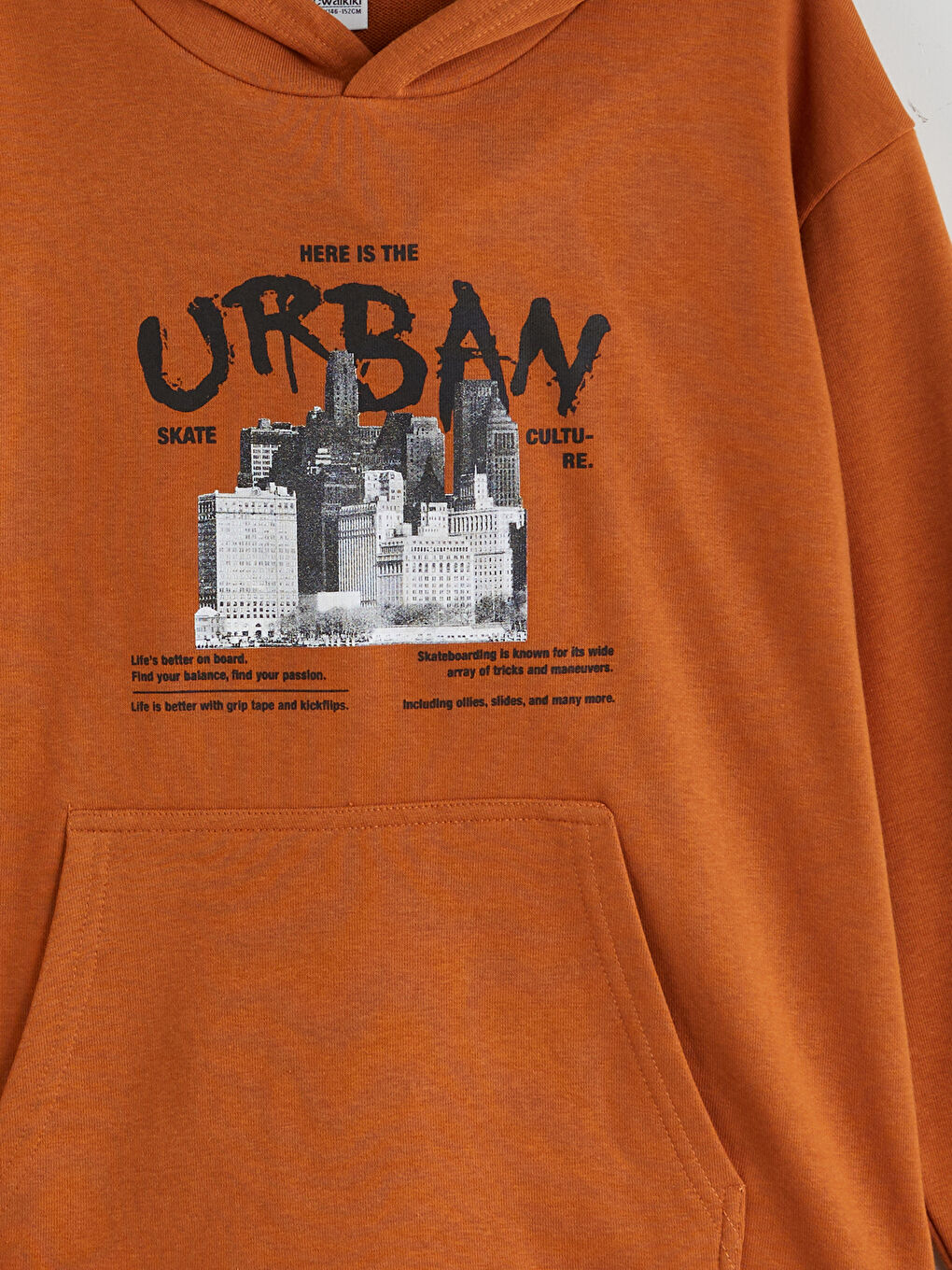 Kahverengi Kapüşonlu Erkek Çocuk Sweatshirt-2