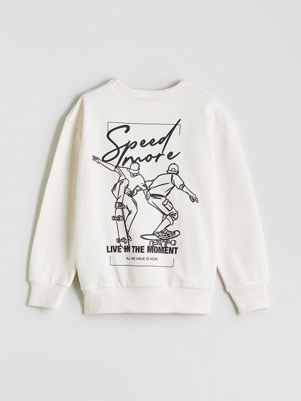 Ekru Bisiklet Yaka Erkek Çocuk Sweatshirt-3