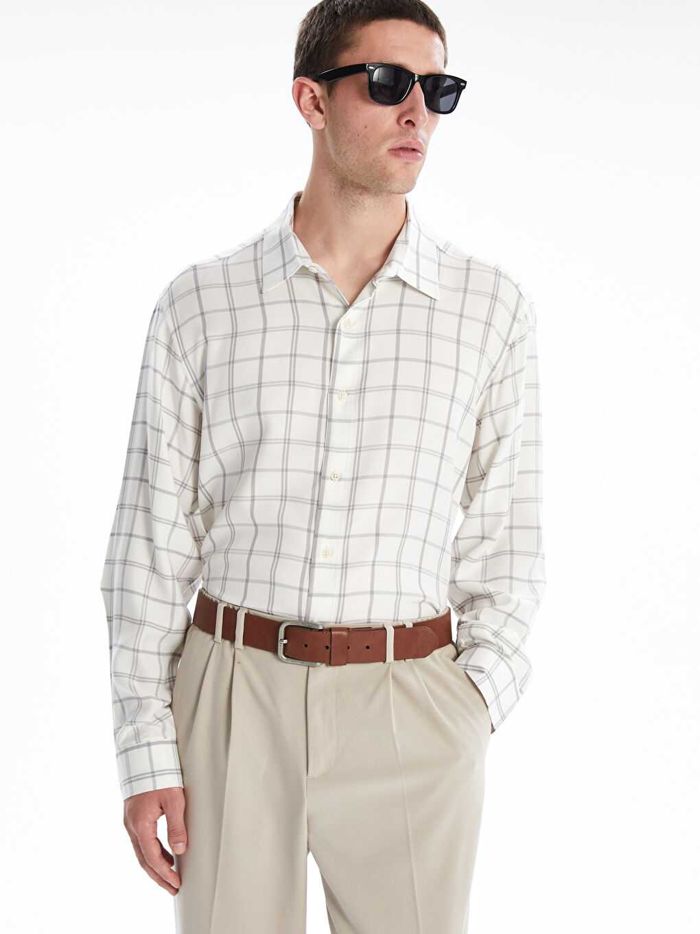 Comfortable Fit Long Sleeve Plaid Men's Shirt -S5N851Z8-LLX