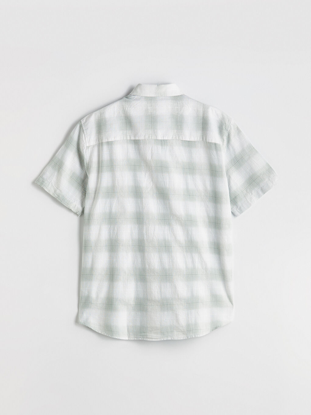 Regular Fit Short Sleeve Plaid Poplin Men's Shirt -S5N852Z8-LME