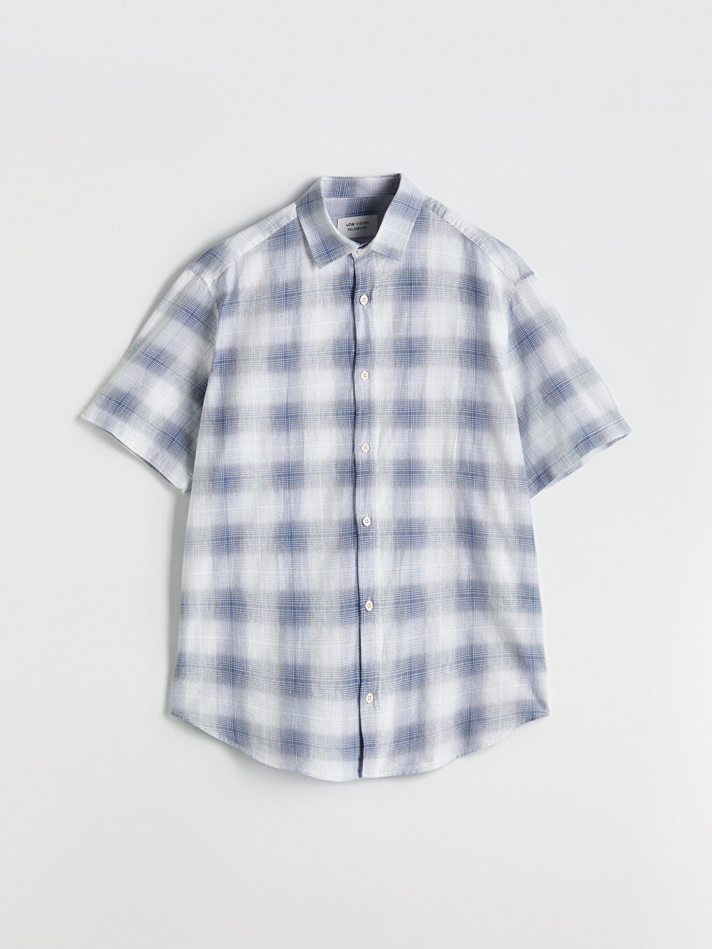 Regular Fit Short Sleeve Plaid Poplin Men's Shirt -S5N852Z8-LMR