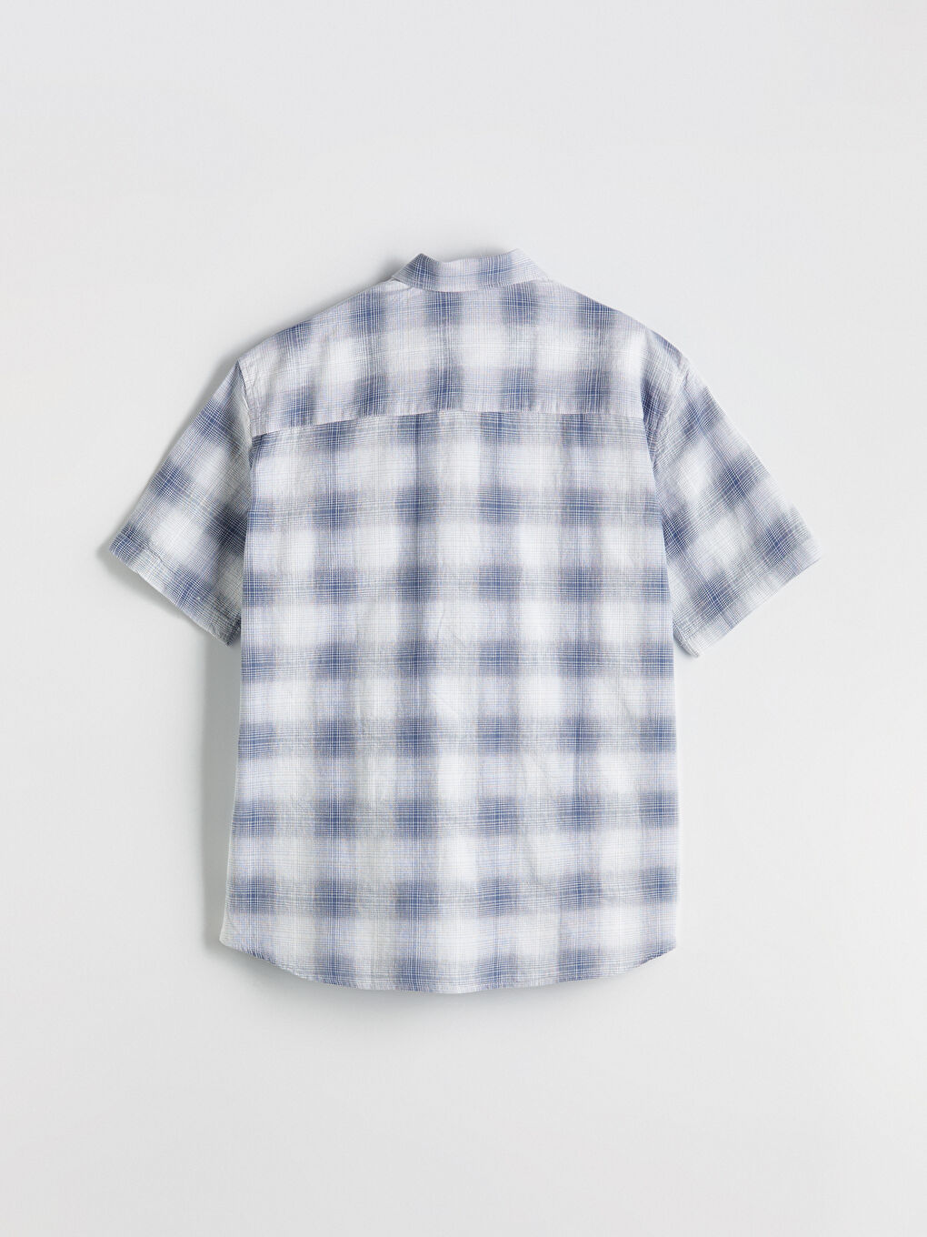 Regular Fit Short Sleeve Plaid Poplin Men's Shirt -S5N852Z8-LMR