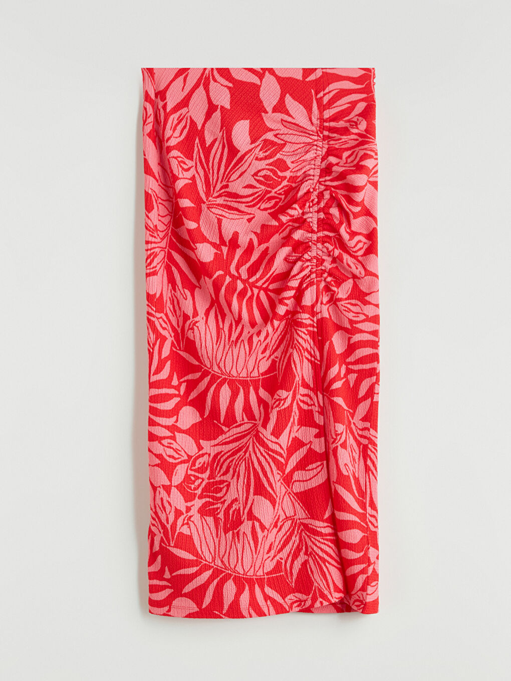 Karışık Beli Lastikli Çiçekli Büzgülü Etek-4