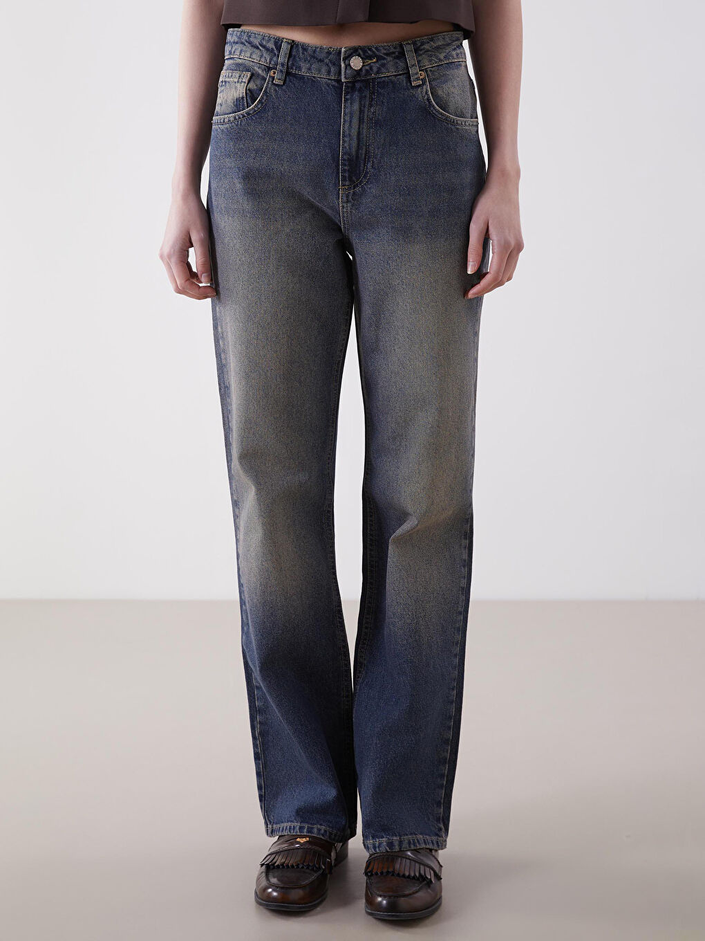 Straight Fit Women's Denim Trousers -S5N870Z8-507