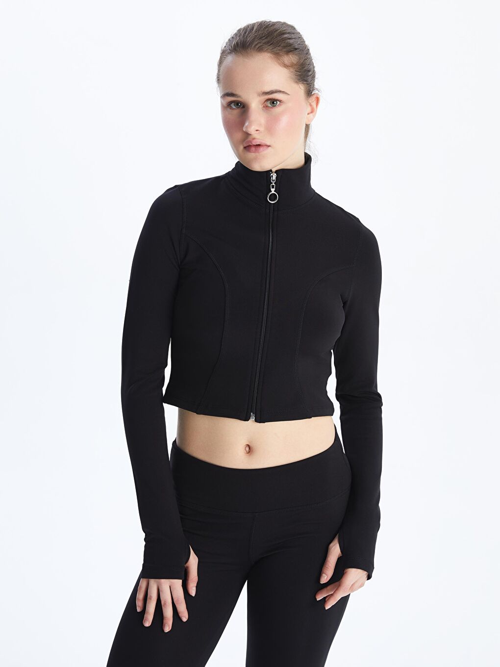 Funnel Neck Women's Zip-Up Sweatshirt -S5N887Z8-CVL