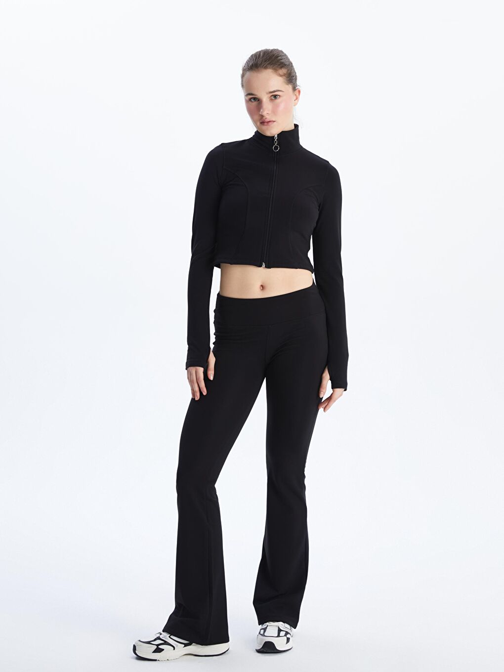 Funnel Neck Women's Zip-Up Sweatshirt -S5N887Z8-CVL