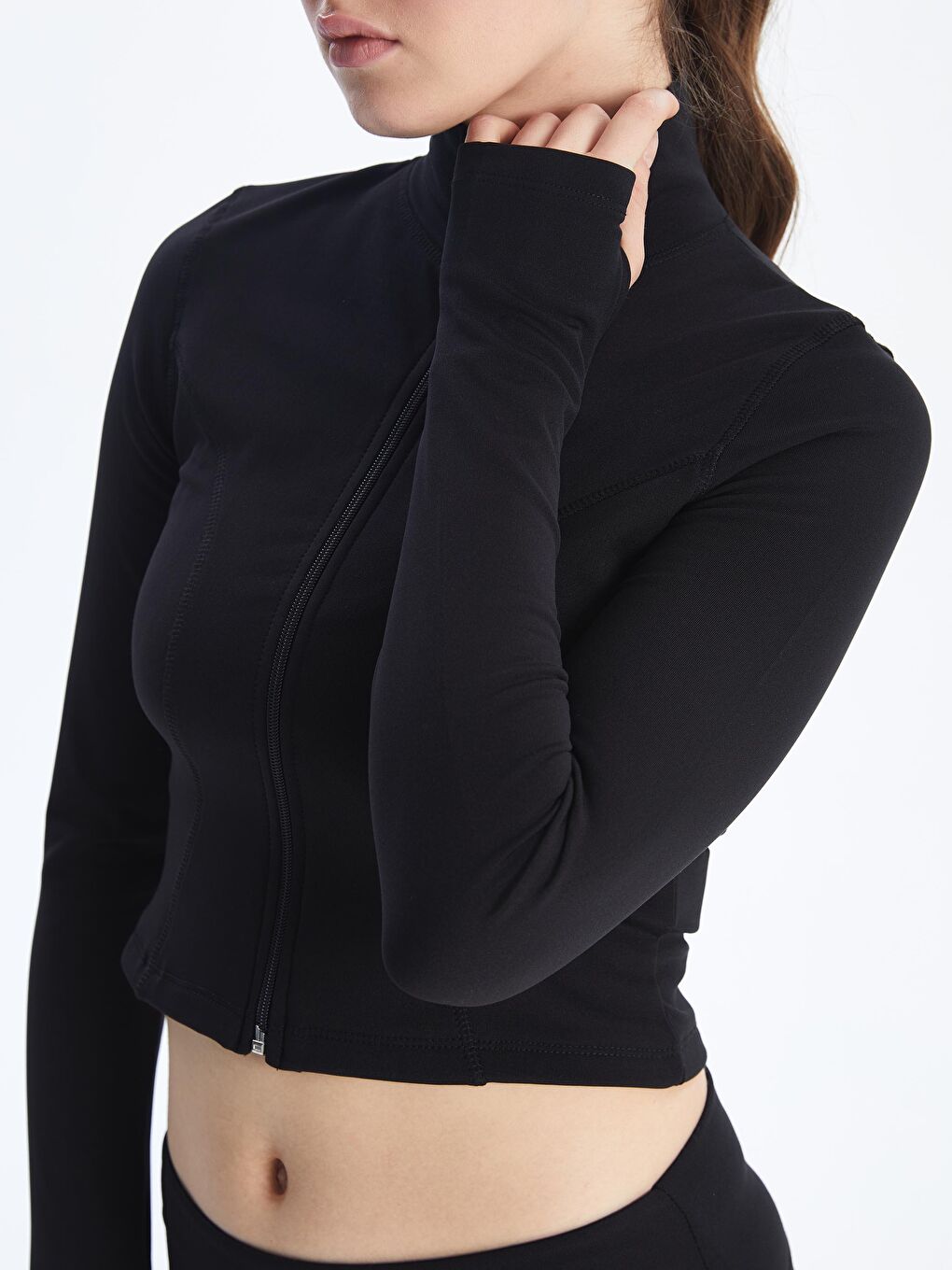 Funnel Neck Women's Zip-Up Sweatshirt -S5N887Z8-CVL