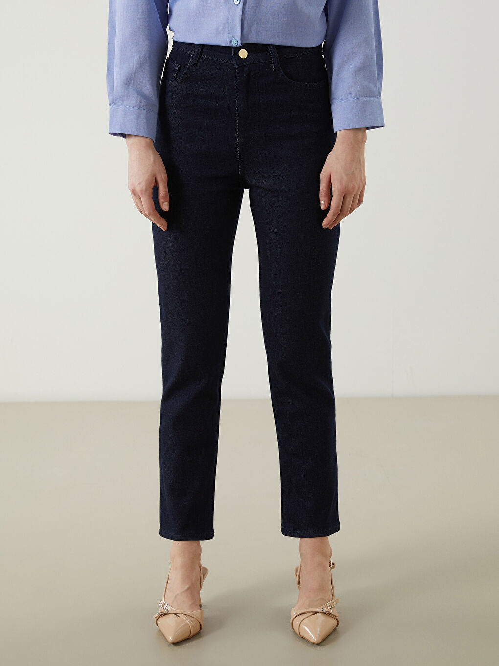 Straight Fit Women's Denim Trousers -S5N892Z8-YZA