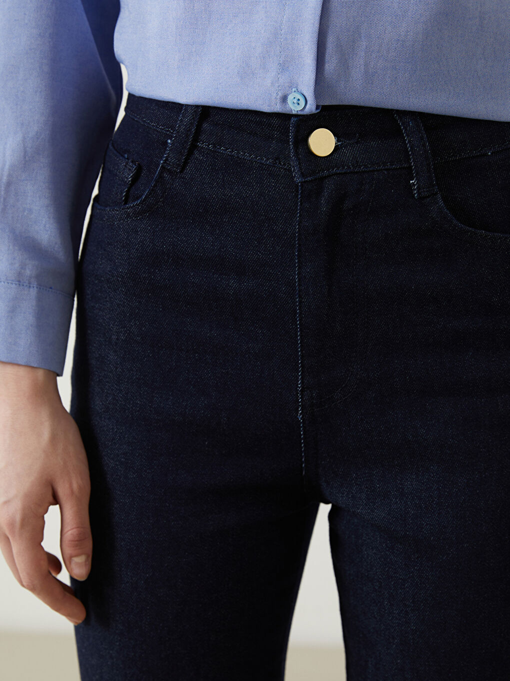 Straight Fit Women's Denim Trousers -S5N892Z8-YZA