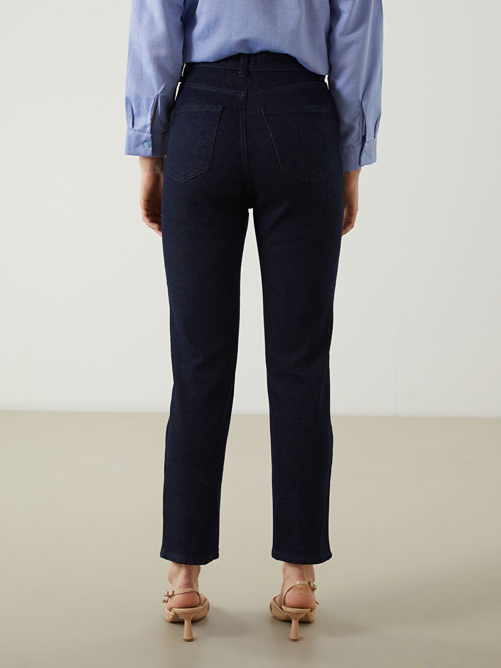 Straight Fit Women's Denim Trousers -S5N892Z8-YZA