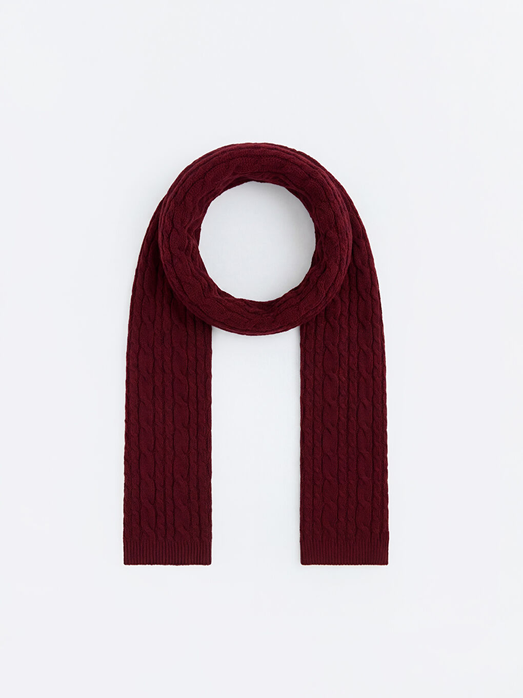 Bordo Desenli Kadın Triko Atkı