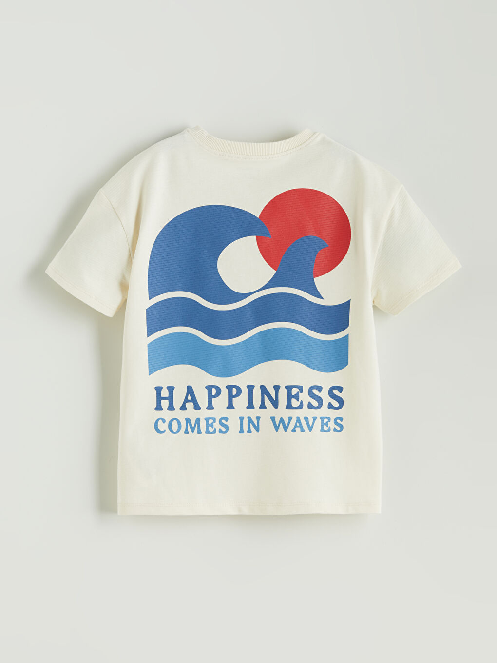 Bej Bisiklet Yaka Baskılı Erkek Çocuk Tişört-4