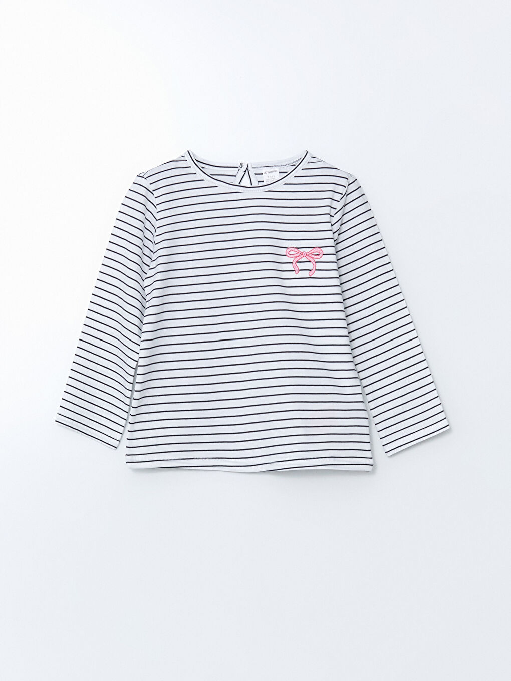 Beyaz Bisiklet Yaka Baskılı Kız Çocuk Tişört 3'lü-1