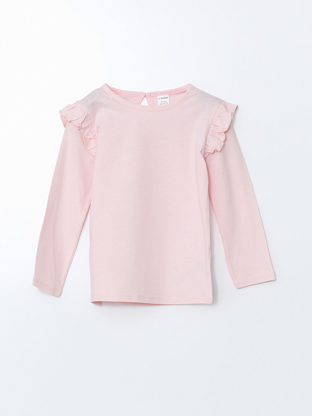 Beyaz Bisiklet Yaka Baskılı Kız Çocuk Tişört 3'lü-4