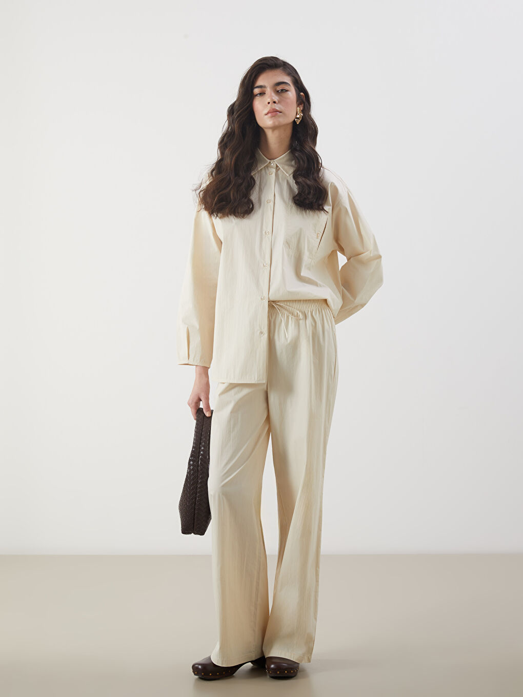 Elastic Waist Wide Leg Women's Trousers -S5N937Z8-FEJ