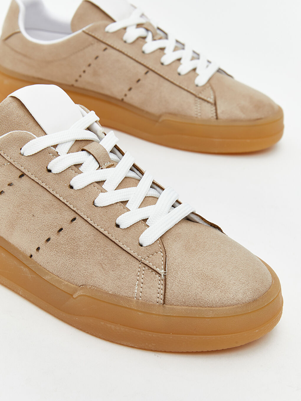 Bej Bağcıklı Kadın Spor Ayakkabı-2